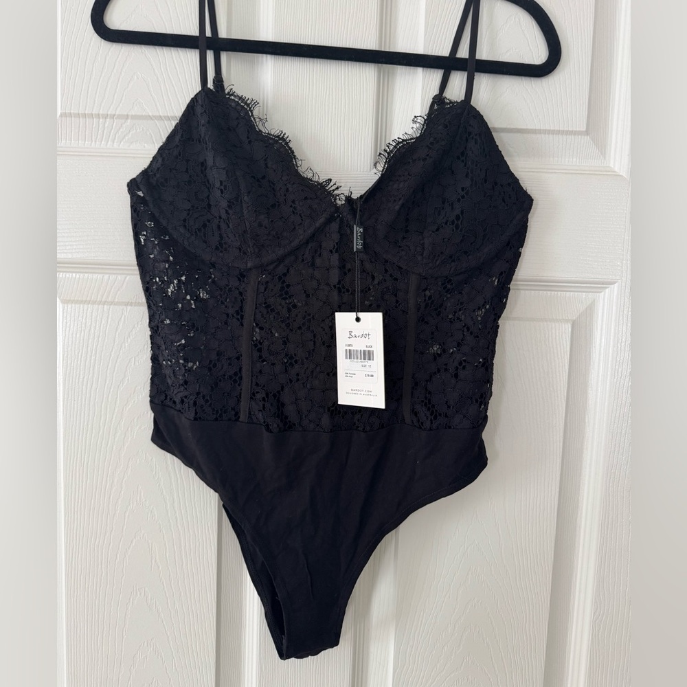 Bardot Black Lace Bodysuit